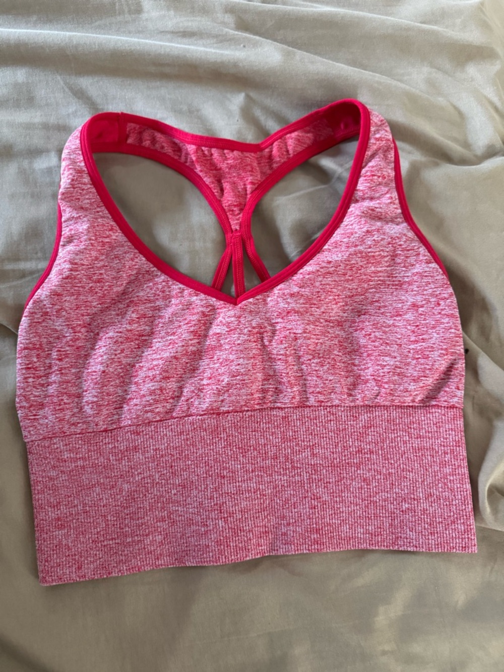 Pink sport victoria secret seamless sports bra red gently used size medium
